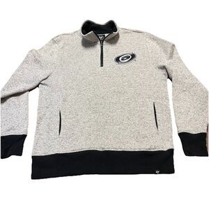 47 Brand Men’s 1/4 Zip Pullover Size XL Carolina Hurricanes NHL Hockey Gray